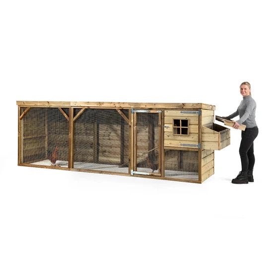 Houten Kippenhok Toby | Nachthok + Overdekte Ren | Glorenza, Dieren en Toebehoren, Ophalen of Verzenden, Nieuw, Kippenhok of Kippenren