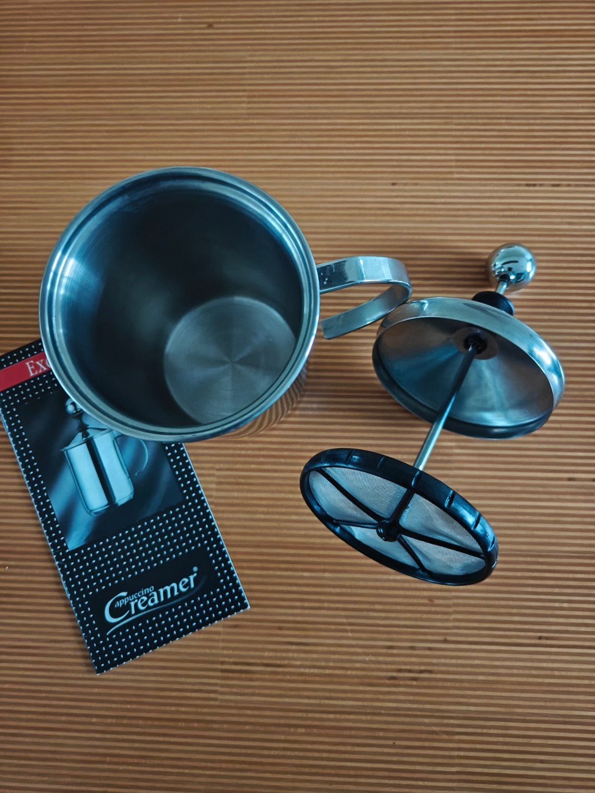 Koffiecreamer / Melkopschuimer RVS, Huis en Inrichting, Overige typen, Zilver, Ophalen of Verzenden, Zo goed als nieuw