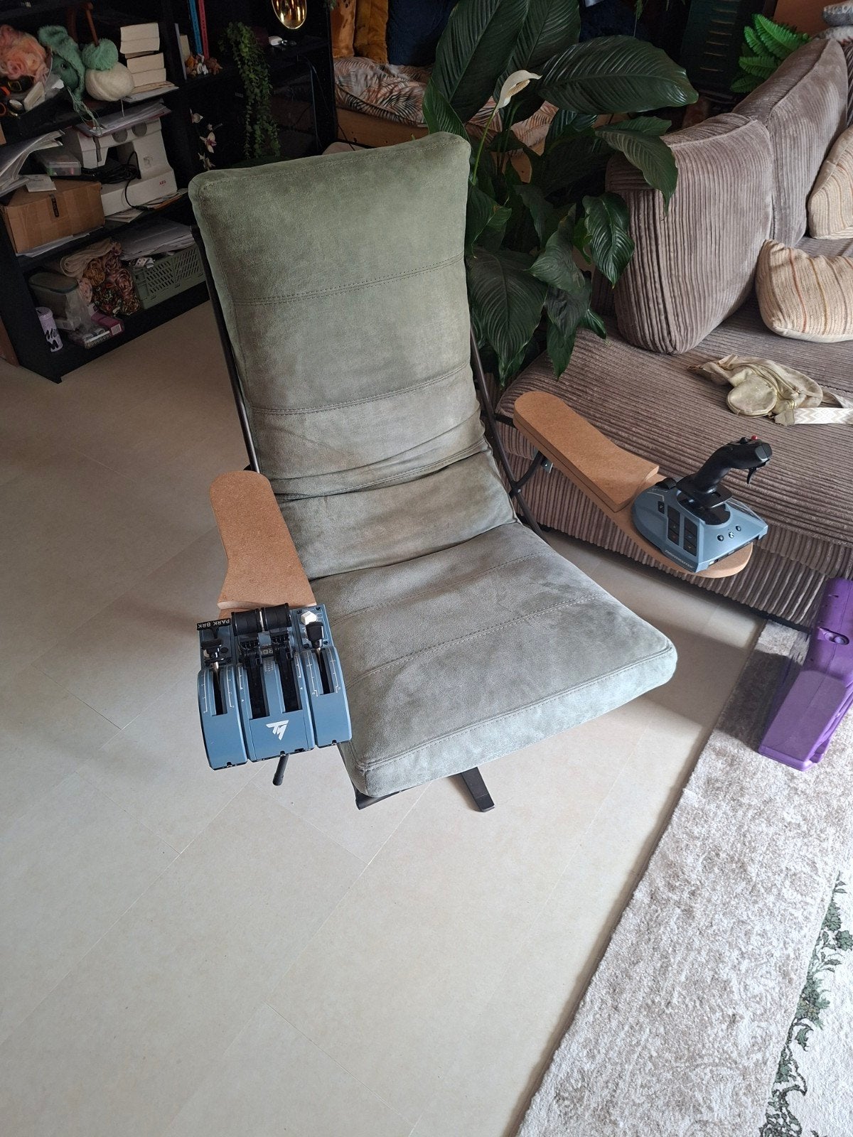 Flight Simulator Cockpitstoel + Thrustmaster TCA Captain Pak, Ophalen, Gebruikt, 1 speler, Vanaf 12 jaar