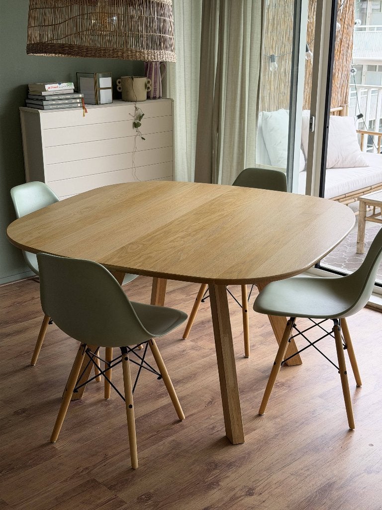 WOOOD Eettafel Tablo - organisch eiken naturel, Huis en Inrichting, Tafels | Eettafels, Ophalen, Zo goed als nieuw, 100 tot 150 cm