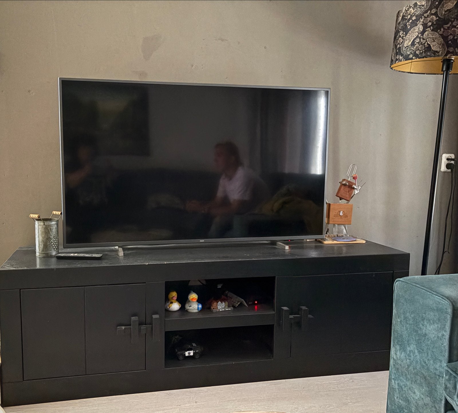WOOOD tv-dressoir Benson matzwart - 56x180x46 cm, Ophalen, Gebruikt, 150 tot 200 cm, Minder dan 100 cm