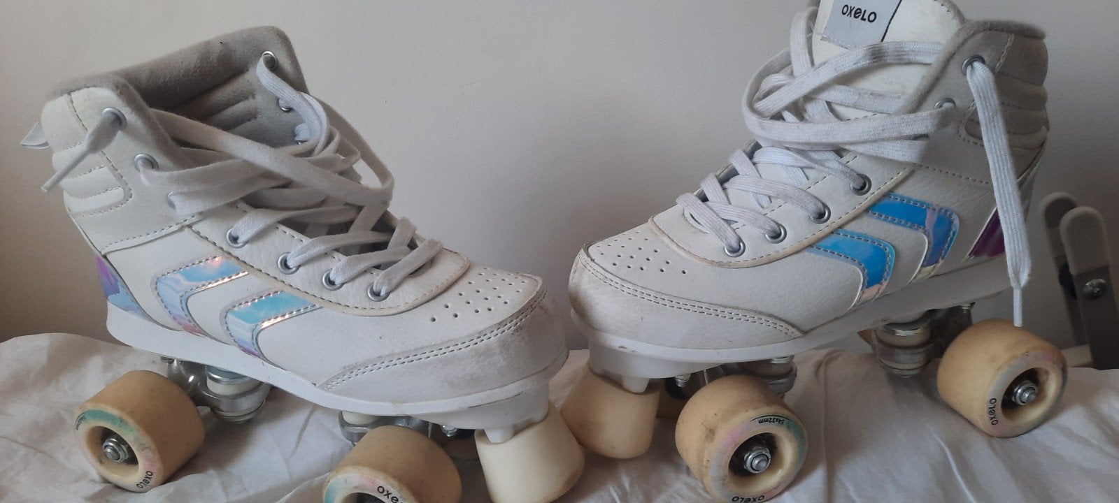 Oxelo Quad Skates - Maat 36 - Wit met Holografische Details, Dames, Gebruikt, Overige typen, Ophalen
