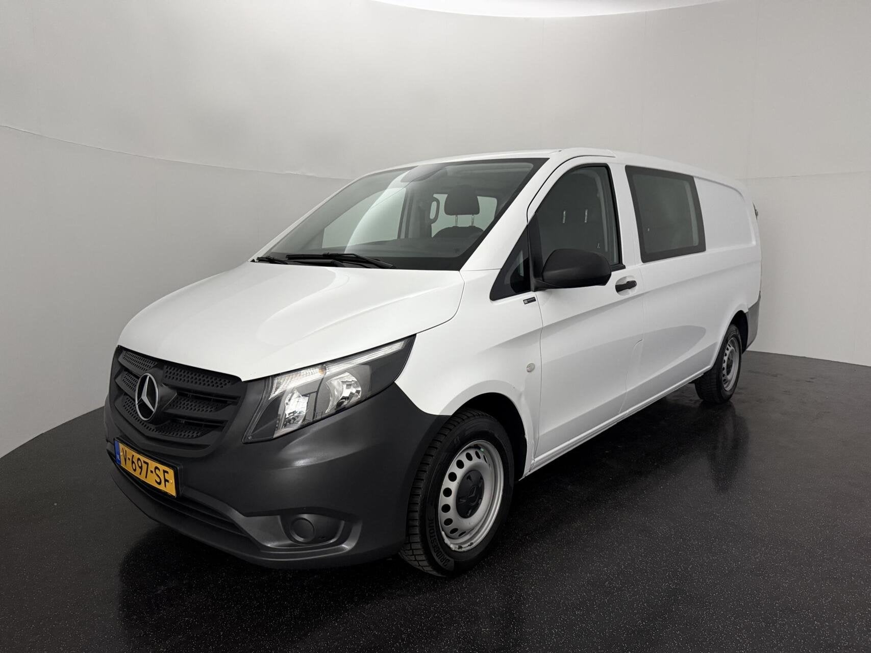 Mercedes Vito Bestel 114 CDI l DUBBELE CABINE l NAVI l AIRCO, Auto's, Gebruikt, 4 cilinders, Wit, Bedrijf