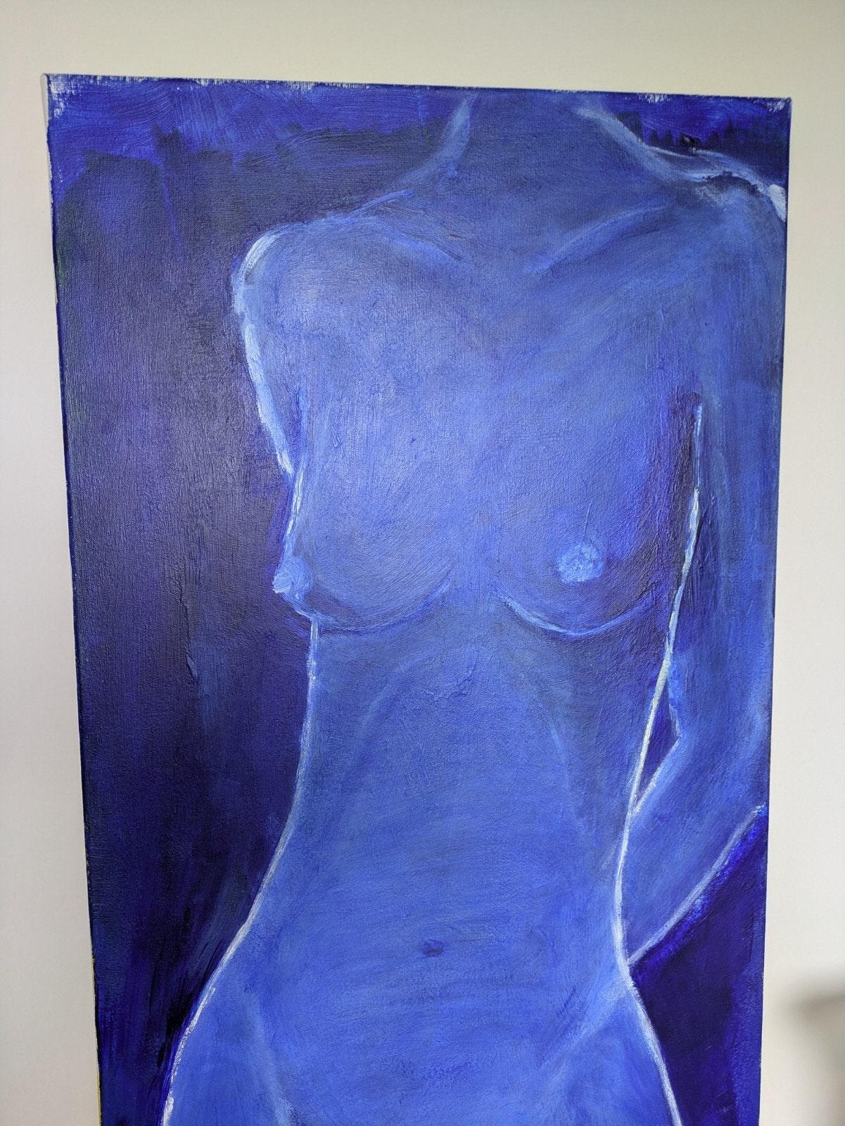 handgeschilderd 2x schilderij naakt modern design gesigneerd, Antiek en Kunst, Ophalen of Verzenden