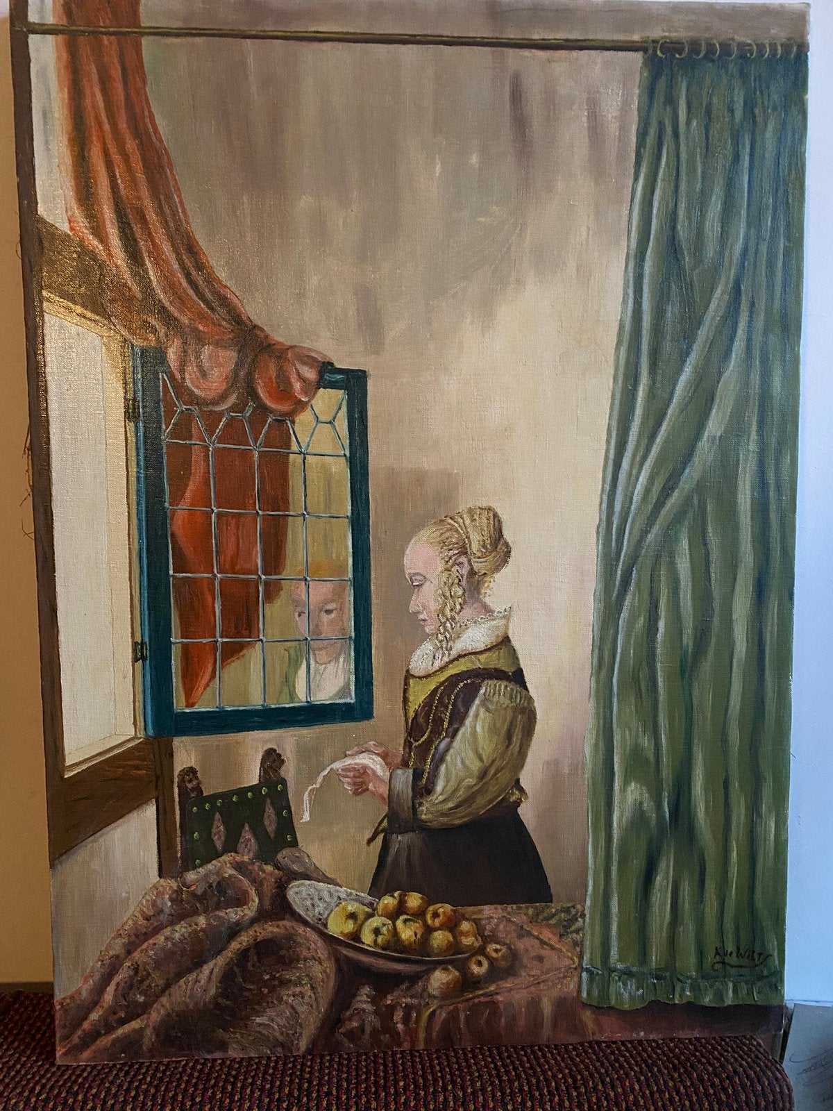 Brieflezende vrouw, naar Johannes Vermeer, Ophalen of Verzenden