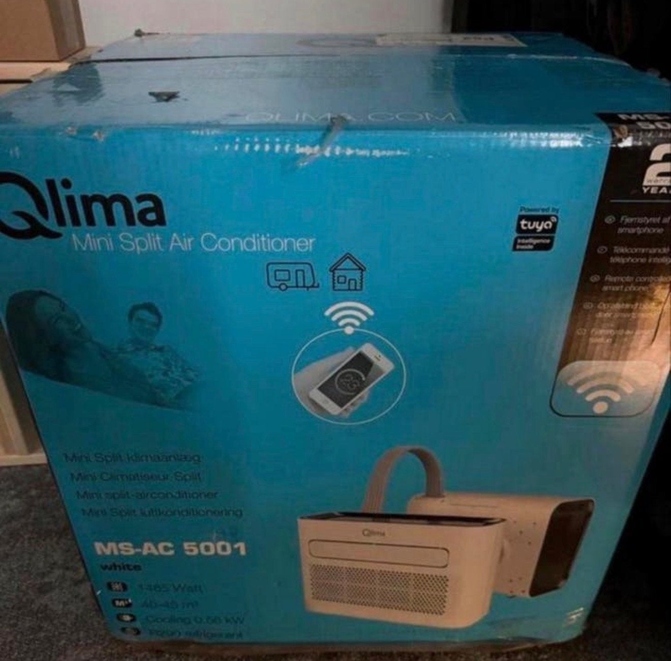 Nieuwe Qlima MS-AC 5001 Split-unit airco wit, Ophalen, Minder dan 60 m³, Nieuw, 3 snelheden of meer
