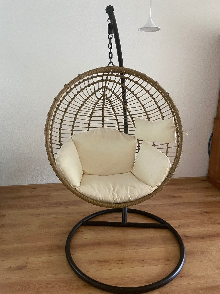 Hangstoel naturel, Ophalen, Wit, Eén, Overige materialen
