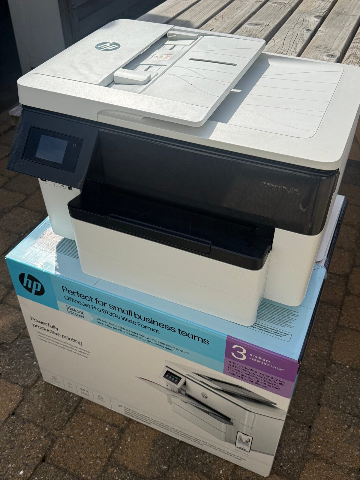 2x HP OfficeJet Pro 7740 All-in-One printer (1x nieuwe cartr, Ophalen, Inkjetprinter, All-in-one, Kleur printen