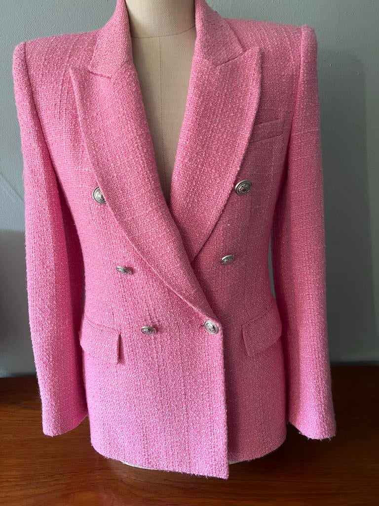 Zara double breasted colbertjasje roze met gouden knopen, Kleding | Dames, Jasjes, Kostuums en Pakken, Ophalen of Verzenden, Zo goed als nieuw