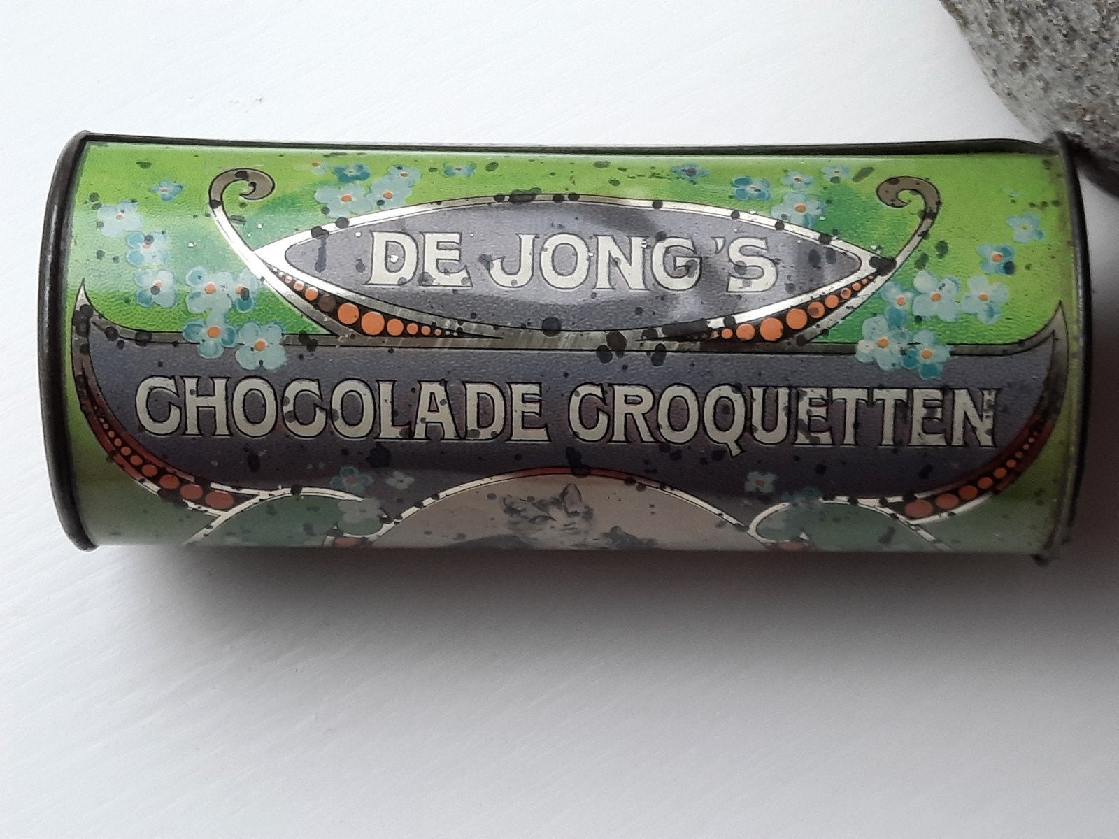 De Jong's Chocolade Croquetten blik Wormerveer, Verzamelen, Blikken, Ophalen of Verzenden, Gebruikt, Overige