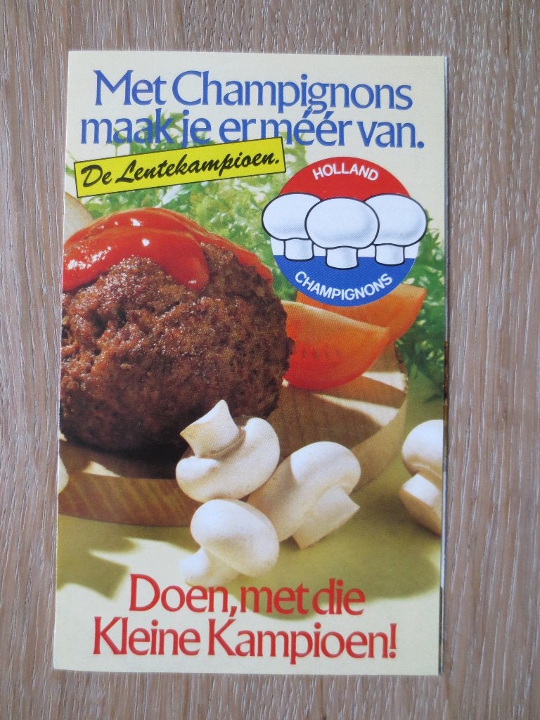 Receptenboekje :  Met Champigons maak je er meer van., Ophalen of Verzenden, Zo goed als nieuw, Overige typen