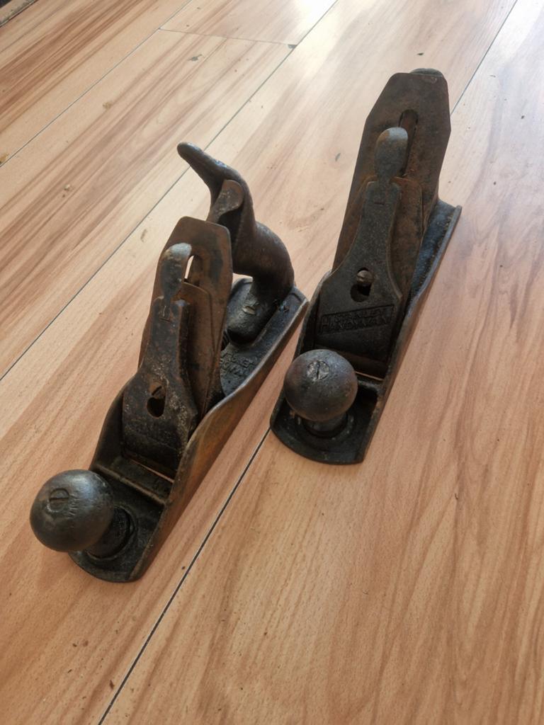 Set van 2 vintage Stanley schaven bevat - rook brand schade, Ophalen