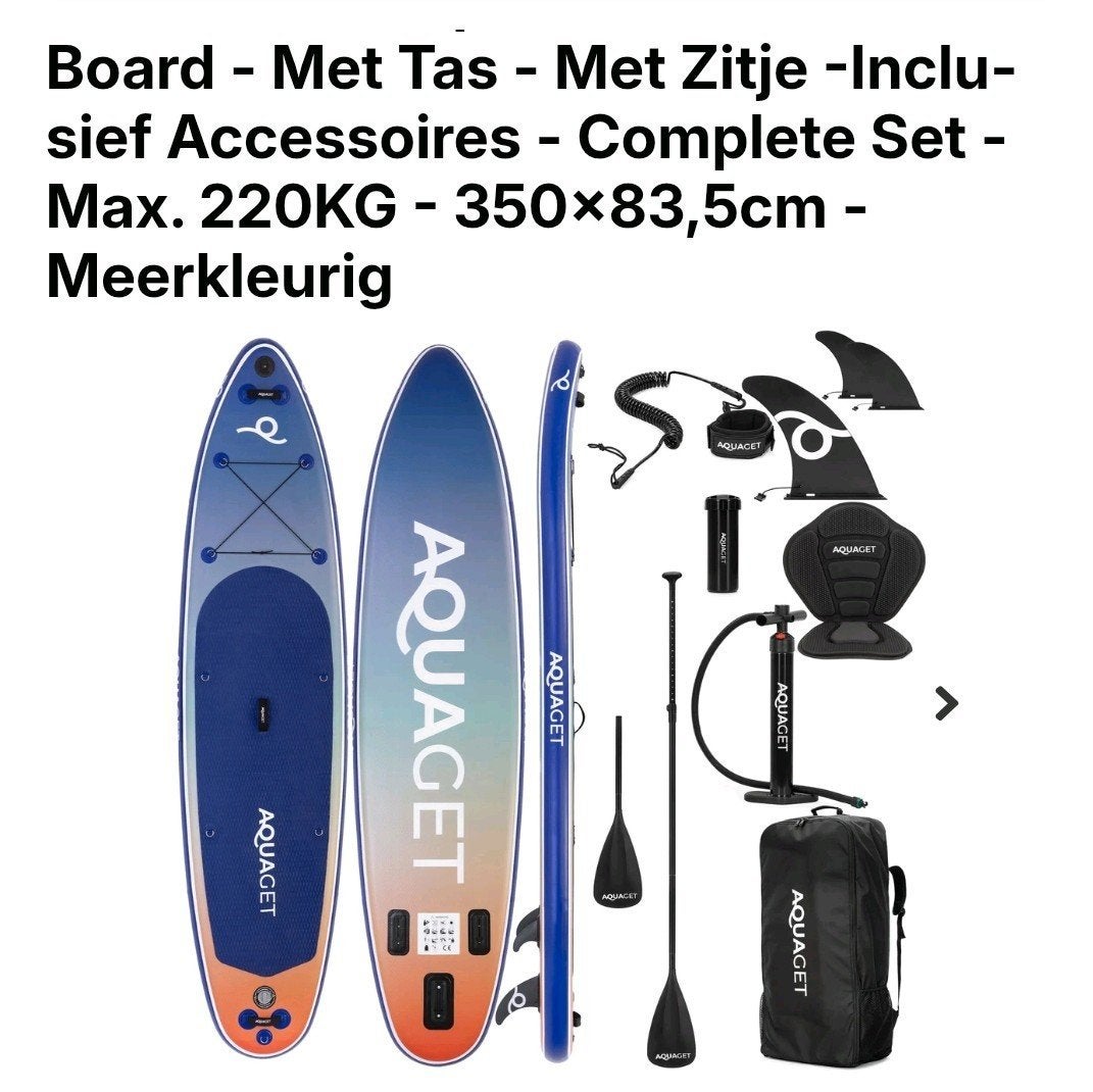 AQUAGET SUP Board Set - Compleet met accessoires, Ophalen, Nieuw, SUP-boards