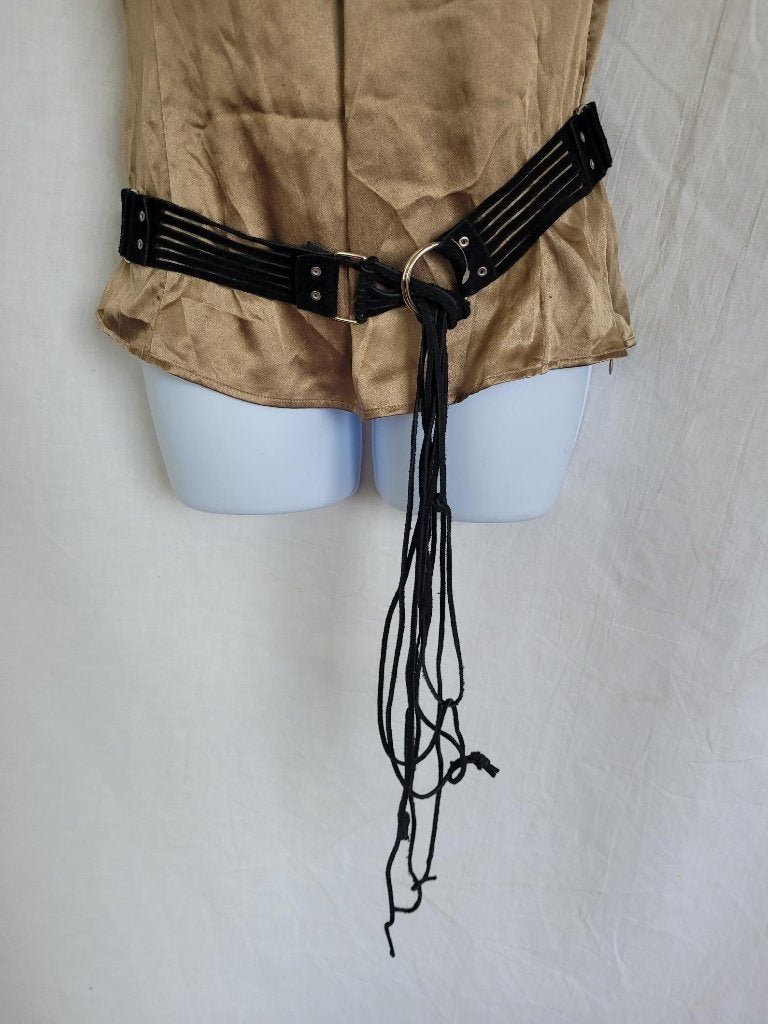 Gave zwarte leren riem 4 cm breed zonder franjes 73 cm lang, 3 tot 5 cm, Minder dan 80 cm, ., Ophalen of Verzenden