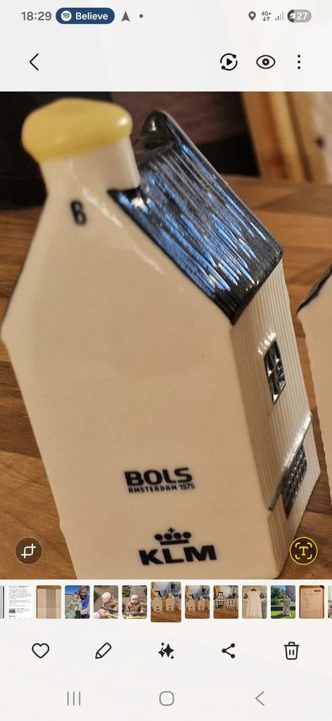 Origineel KLM huisje nr 6 met Bols genever, Ophalen of Verzenden, Zo goed als nieuw