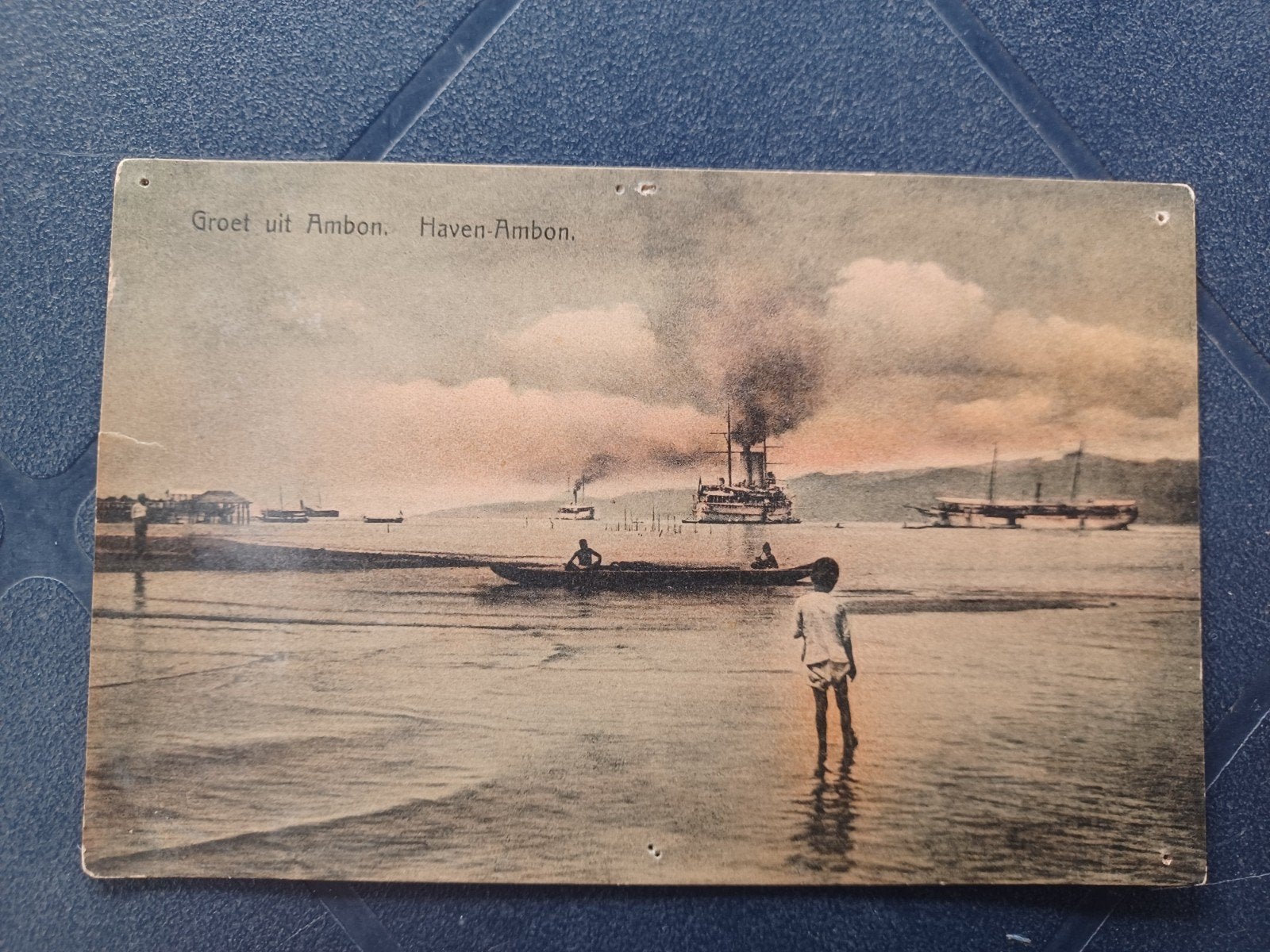 Groet uit Ambon Haven Ambon, Ophalen of Verzenden, 1920 tot 1940, Ongelopen, Buiten Europa
