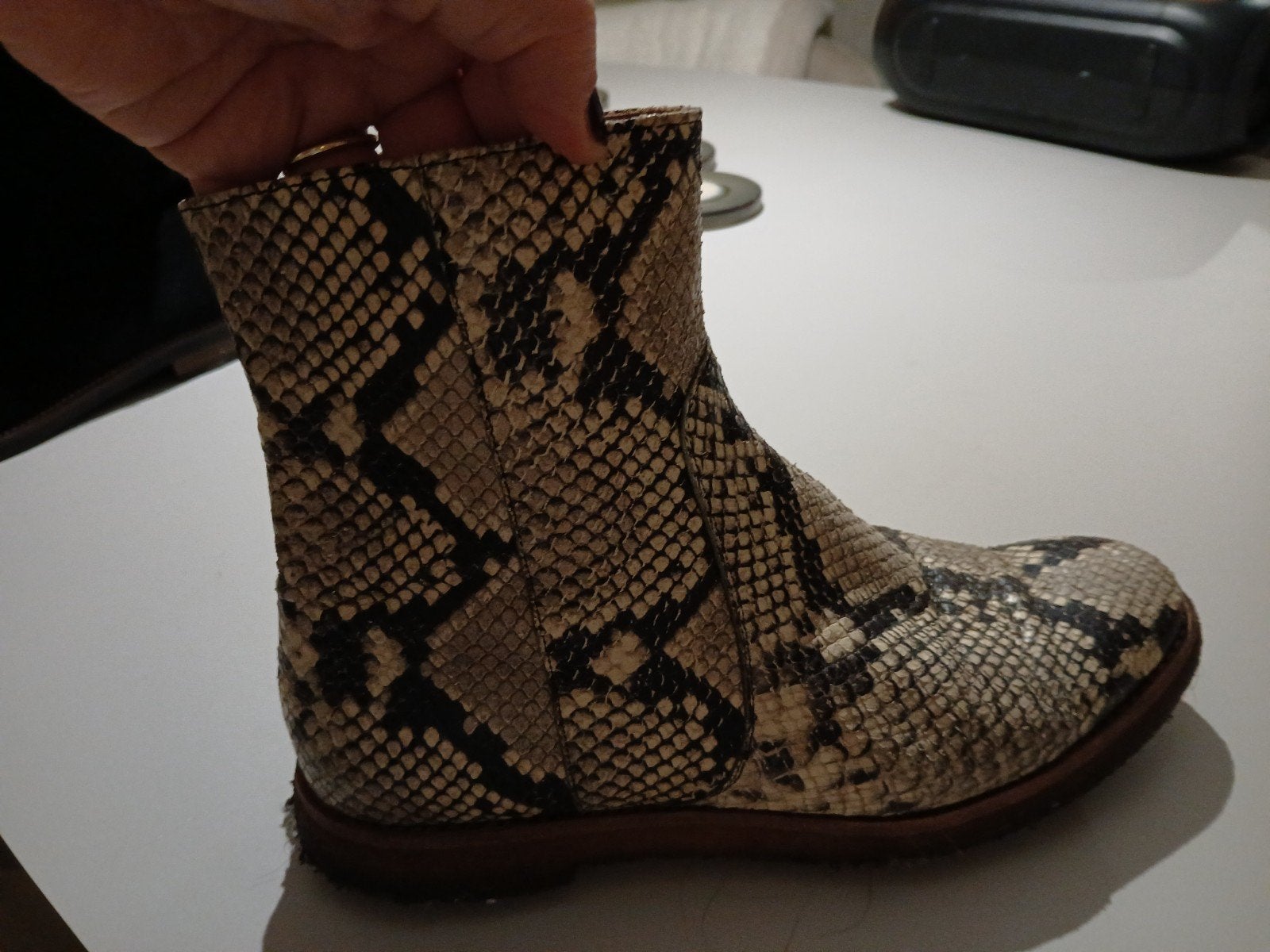 Pertini Slangenleren boots zgan mt.38, Pertini, Zwart, Lage of Enkellaarzen, Ophalen of Verzenden