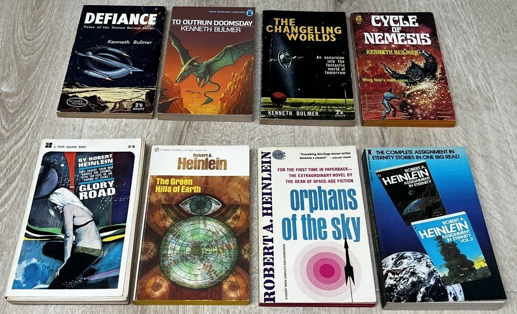 Kenneth Bulmer, Robert Heinlein, Keith Laumer sci-fi pockets, Boeken, Ophalen of Verzenden, Gelezen, Diverse auteurs
