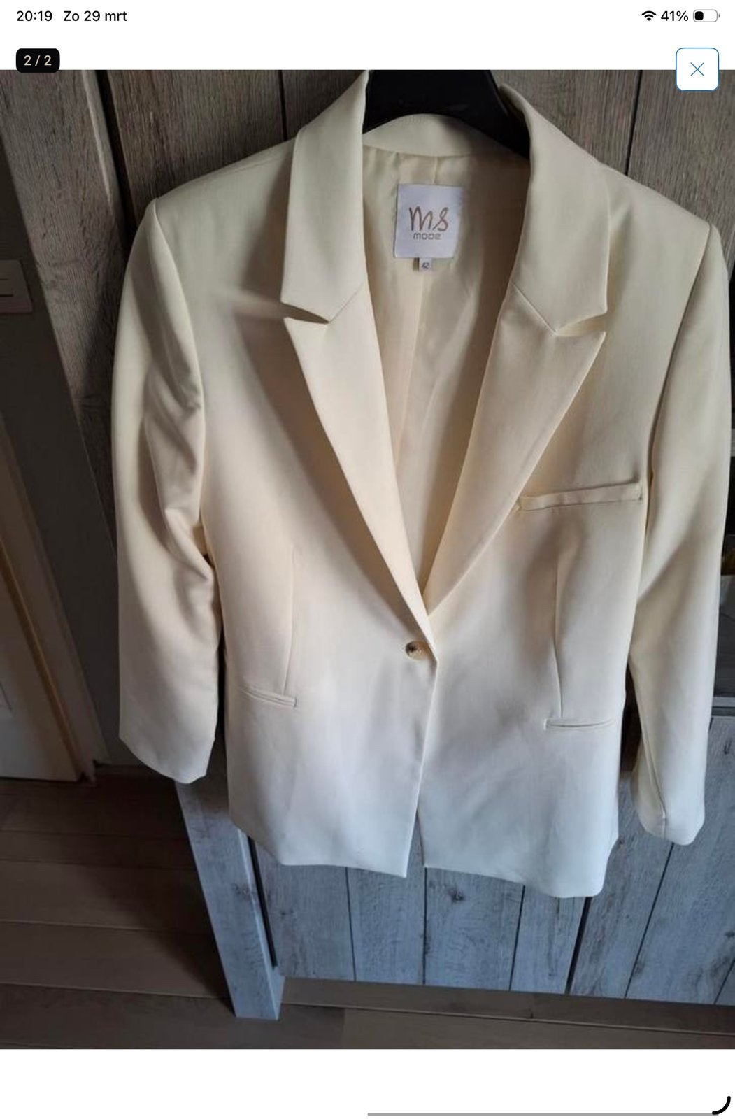 Roomwitte blazer ms mode 42 nieuw., Ophalen of Verzenden, Nieuw, Maat 42/44 (L)