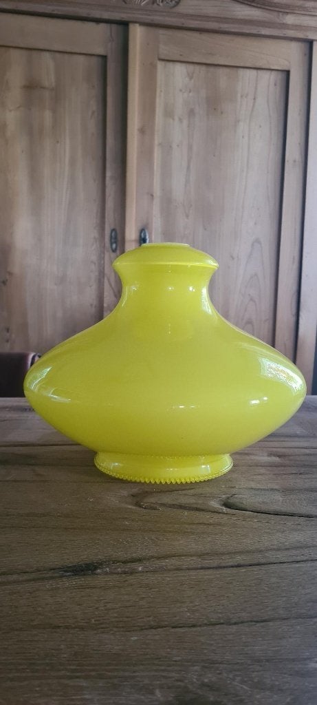 Vintage hanglamp met geel glazen kap, Ophalen