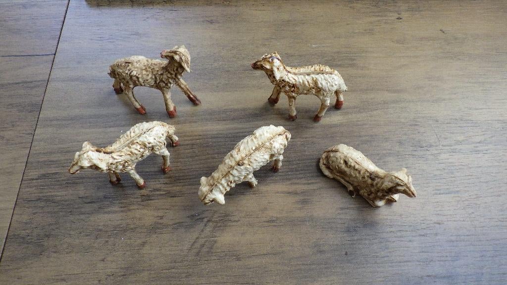 mooie oude schaapjes van kunststof, Ophalen of Verzenden, Gebruikt