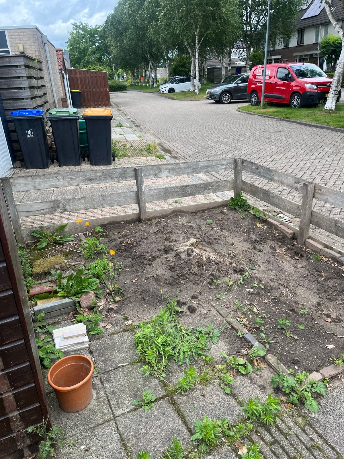 Houten tuinhek met poort, Tuin en Terras, Ophalen, Met poort, Gebruikt, Tuinhek