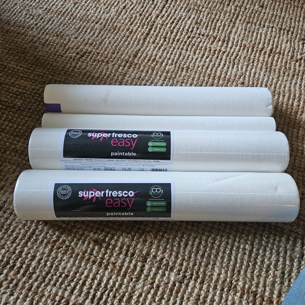 2 rollen Superfresco Easy vliesbehang + vliesbehanglijm, Ophalen, 10 tot 25 m², Wit, Vliesbehang