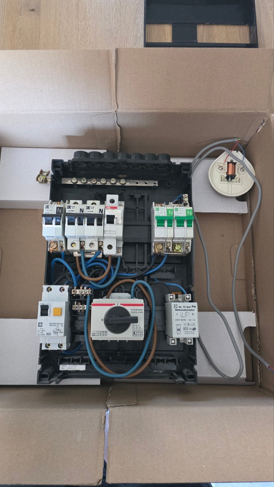1fase groepenkast met bel, Doe-het-zelf en Verbouw, Elektra en Kabels, Ophalen of Verzenden, Gebruikt, Groepenkast