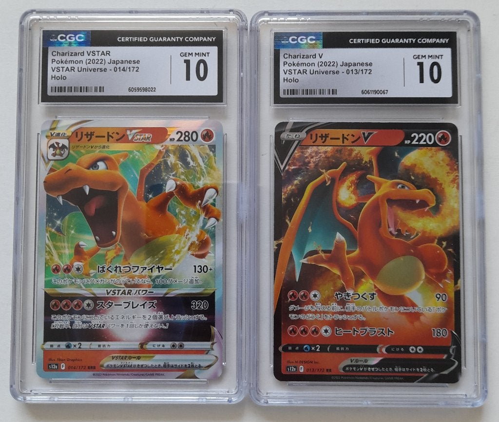 CGC 10 - Charizard V en Charizard VSTAR - Pokemon JP 2022, Verzenden, Nieuw, Meerdere kaarten, Foil