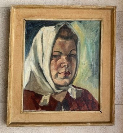 Vrouwenportret ca. 1940 - Edmond Wingen (1906-1970), Antiek en Kunst, Kunst | Schilderijen | Klassiek, Portret of Personen, Impressionistisch