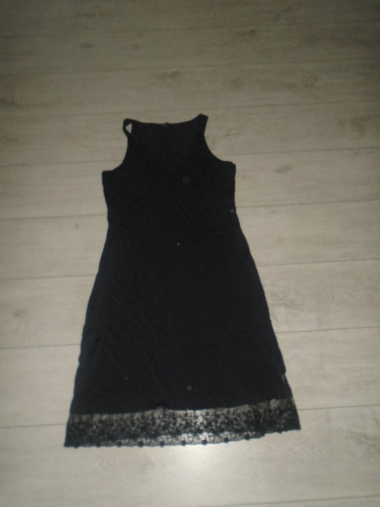 DiDi Leuke Zwarte Slipdress Onderjurk Jurk maat M met Kant, Kleding | Dames, Maat 38/40 (M), Verzenden, Zwart, Didi