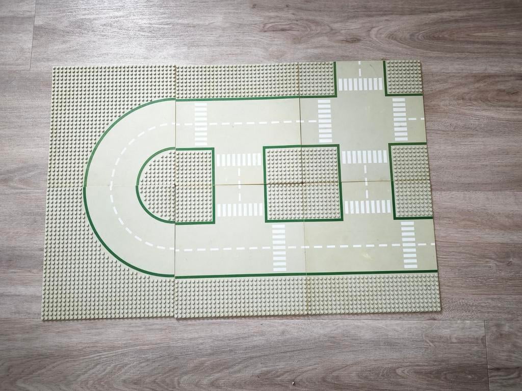 6 Lego City wegenplaten wegplaten grijs vintage, Ophalen of Verzenden, Gebruikt