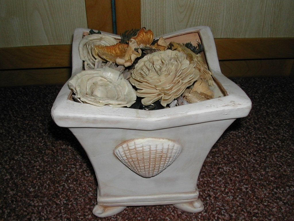 bloempot met droogbloemen, Ophalen of Verzenden, Gebruikt