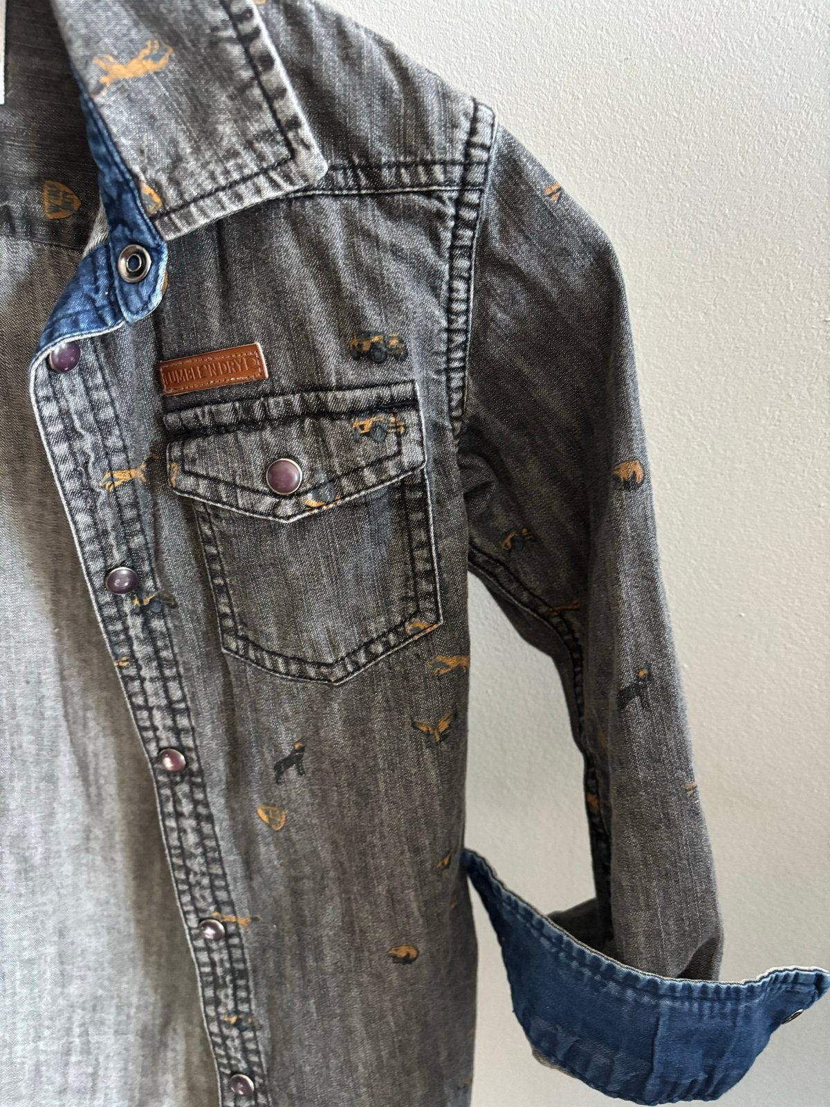 Stoere spijkerblouse maat 122 Tumble 'N Dry Denim, Ophalen of Verzenden, Zo goed als nieuw, Jongen, Overhemd of Blouse