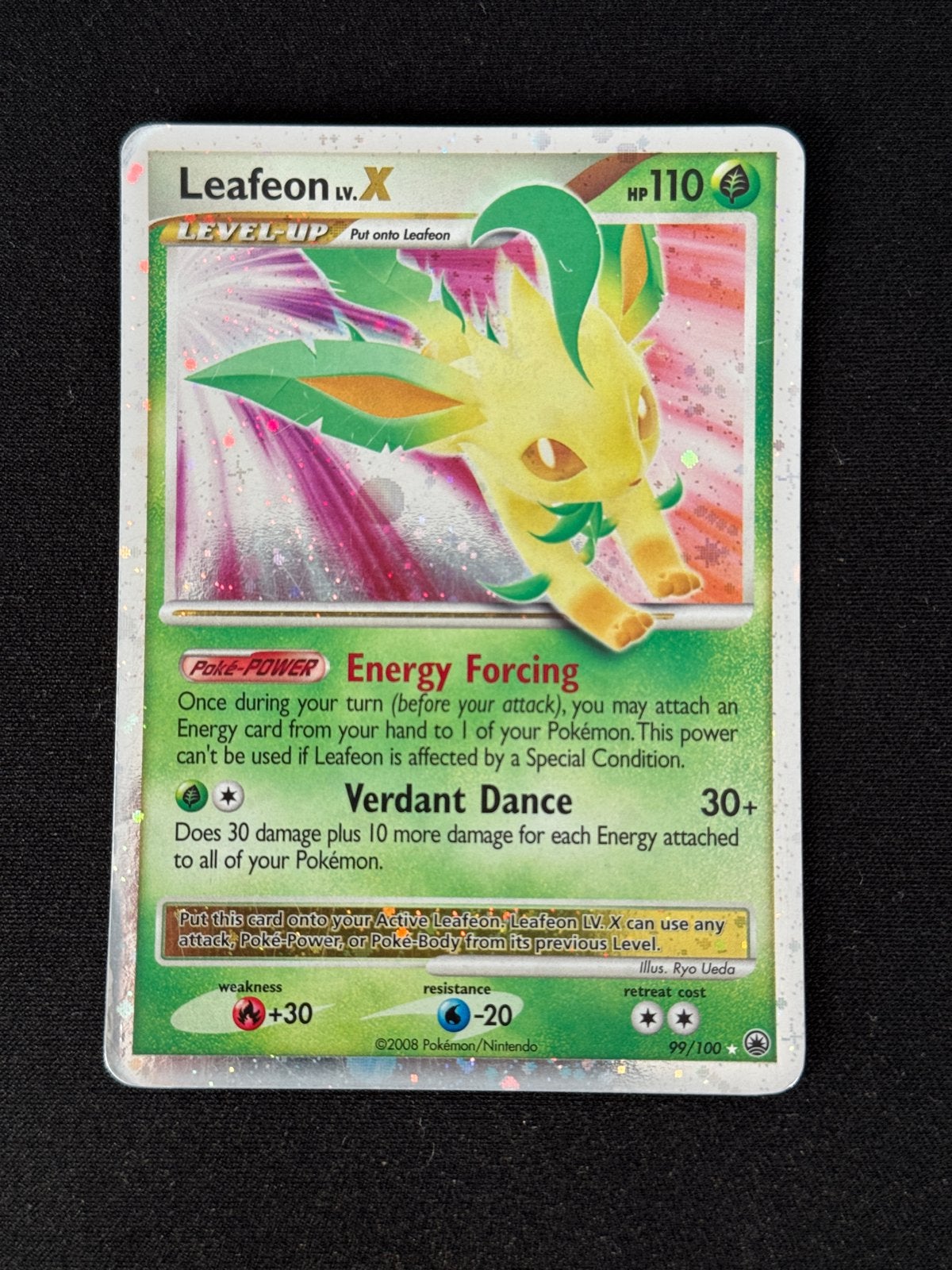 Leafeon Lv.X - Majestic Dawn 99/100, Ophalen of Verzenden, Zo goed als nieuw, Losse kaart, Foil