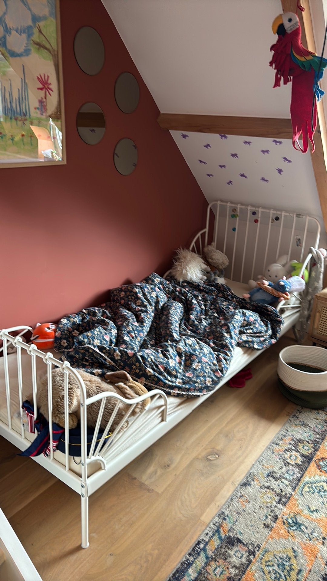 Minnen bed ikea, Ophalen, 70 tot 85 cm, Zo goed als nieuw, Matras