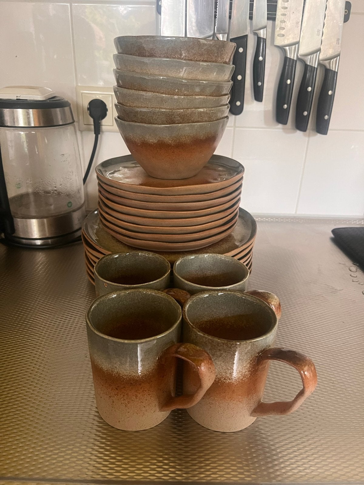 Aardewerk servies set, Ophalen, Zo goed als nieuw, Overige stijlen, Aardewerk