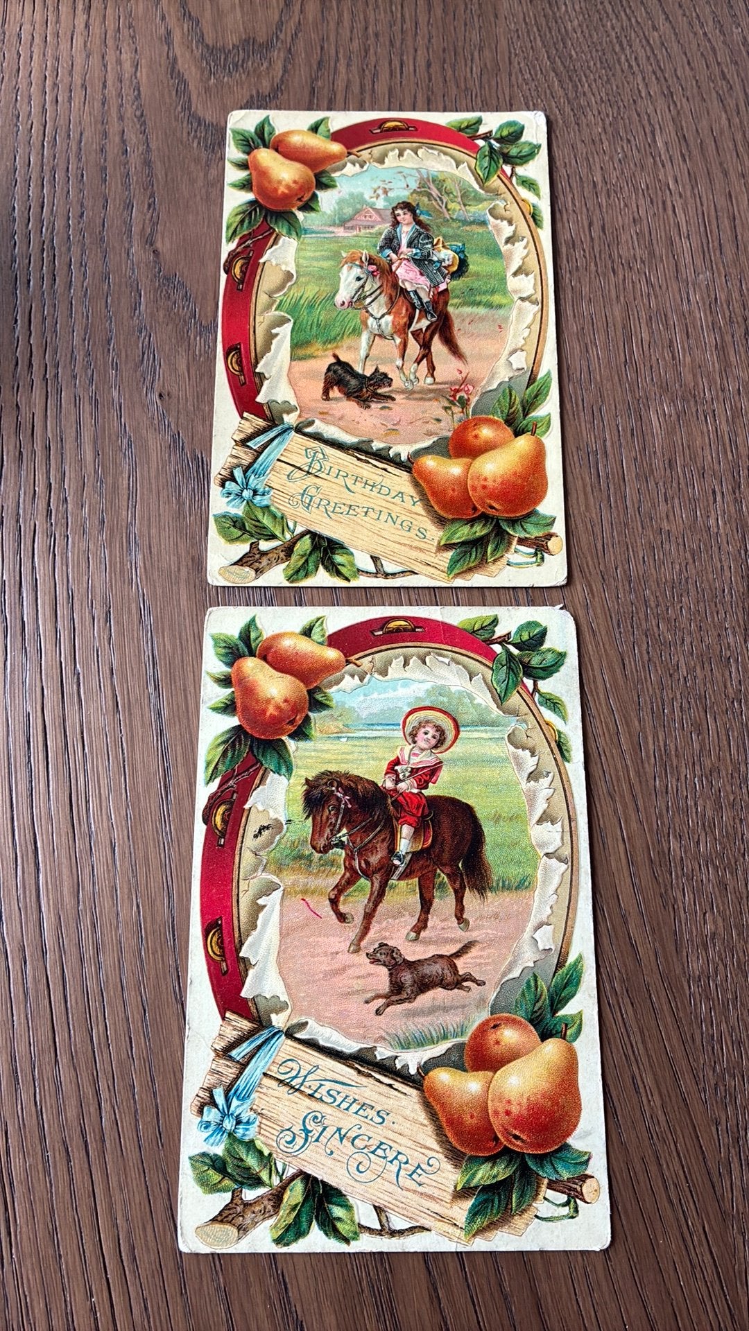 Verjaarsgroeten. 2 reliefkaarten.pony’s,hond,fruit,landelijk, Verzamelen, Ansichtkaarten | Themakaarten, Ophalen of Verzenden