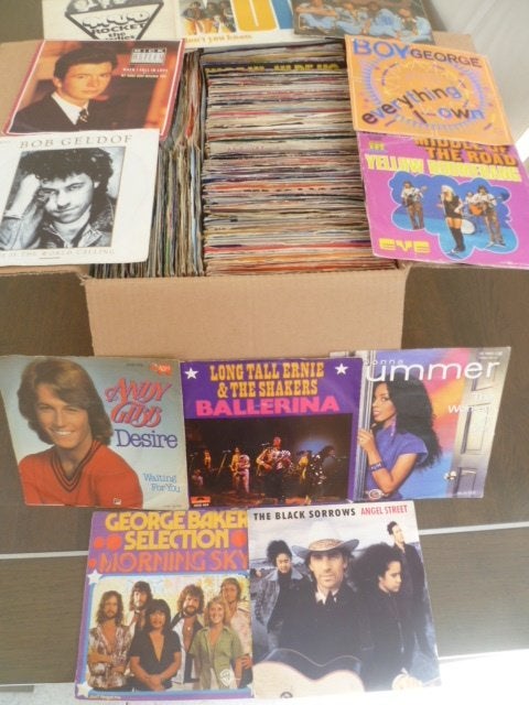 doos partij vinyl singles Pop,nederpop,top40 engelstalig, Cd's en Dvd's, Gebruikt, Overige genres, 7 inch, Overige typen