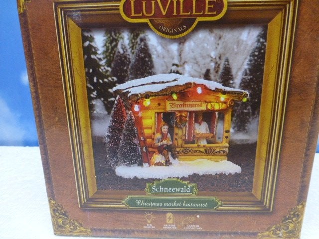 luville Christmas Market Bratwurst kraam kerstdorp tafereel, Ophalen of Verzenden, Zo goed als nieuw