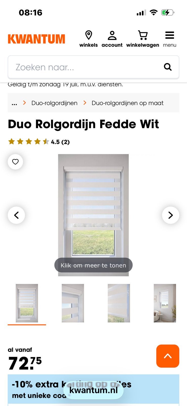 2 duo rolgordijnen, Ophalen, 120 cm, Duo rolgordijn, Nieuw