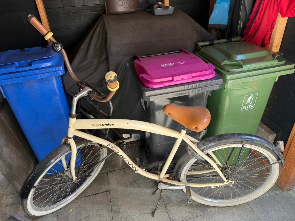 Te koop aangeboden: crèmekleurige Pelikaan BeachCruiser., Fietsen en Brommers, 47 tot 51 cm, Ophalen, Gebruikt, Staal