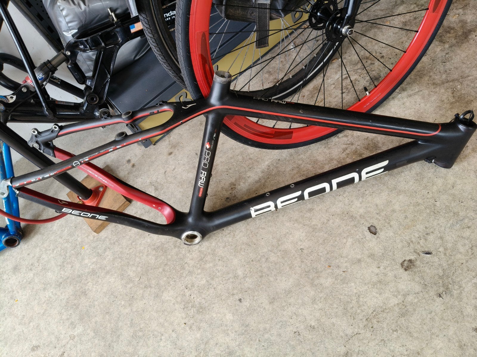 Beone Pro Raw Carbon Fietsframe 17" (44cm), Fietsen en Brommers, Ophalen, Frame, Gebruikt, Beone
