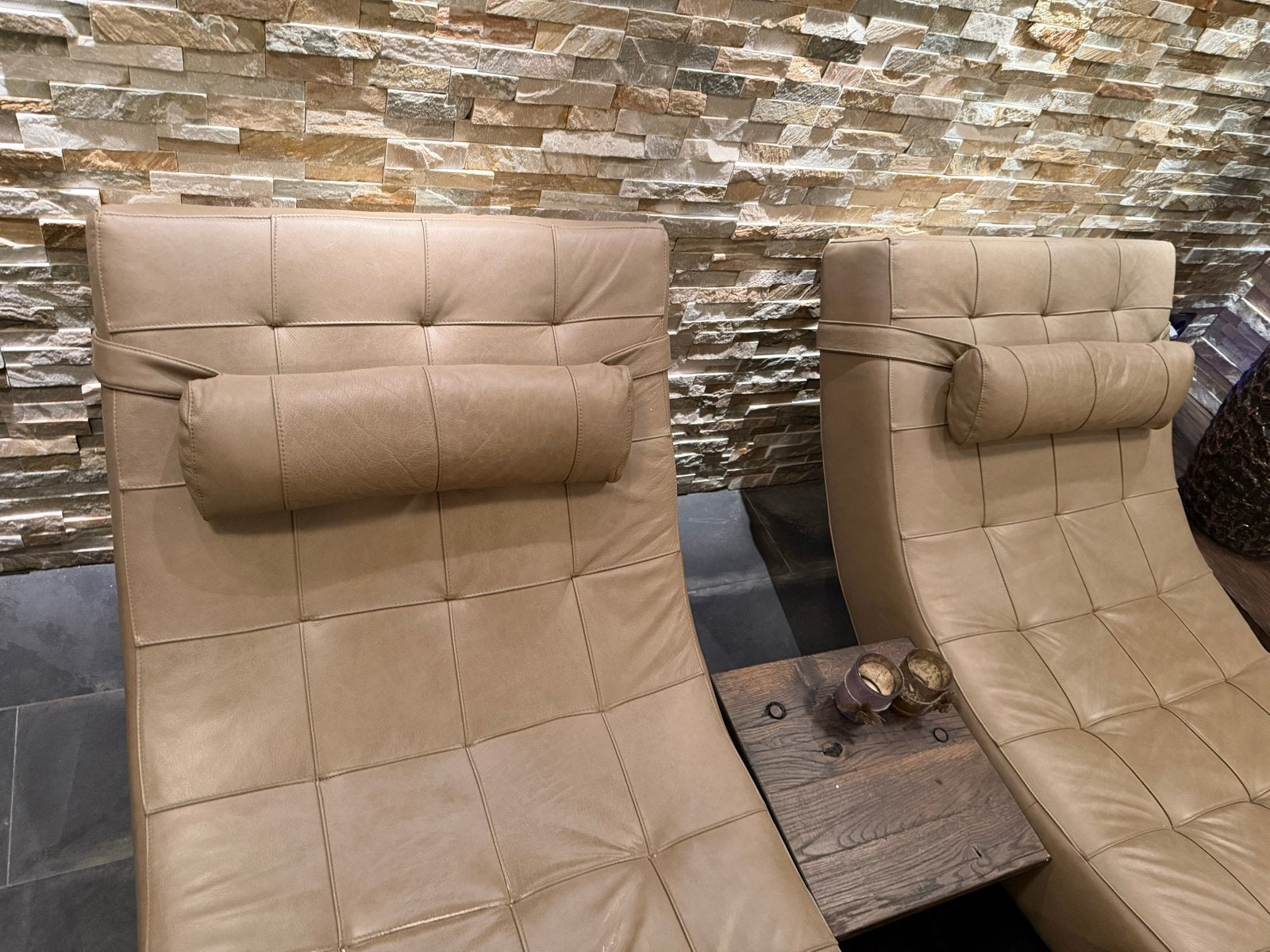 Luxe leren chaise longue - In goede staat, Ophalen, Gebruikt, Eenpersoons, Leer