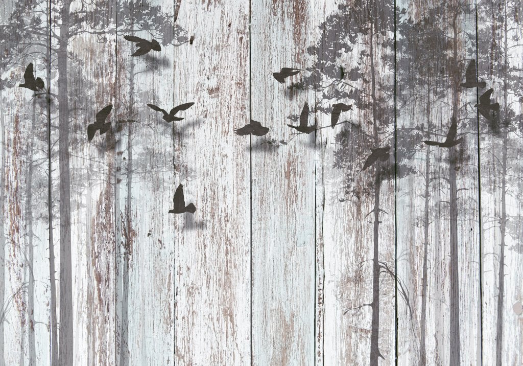 162 Bomen Vogels Vlies Fotobehang 350x250cm in 3 maten Nieuw, Ophalen of Verzenden, Nieuw
