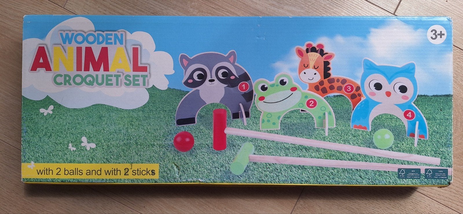 Houten Dieren Croquet Set voor Kinderen, Ophalen of Verzenden, Zo goed als nieuw