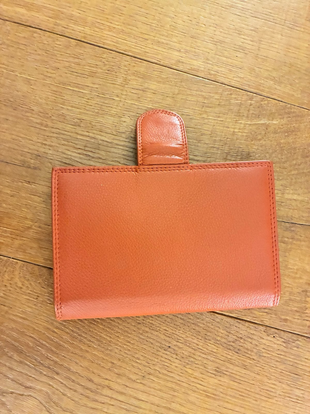 Oranje Leren Portemonnee - Leon's Design, Overige merken, Oranje, Ophalen of Verzenden, Zo goed als nieuw