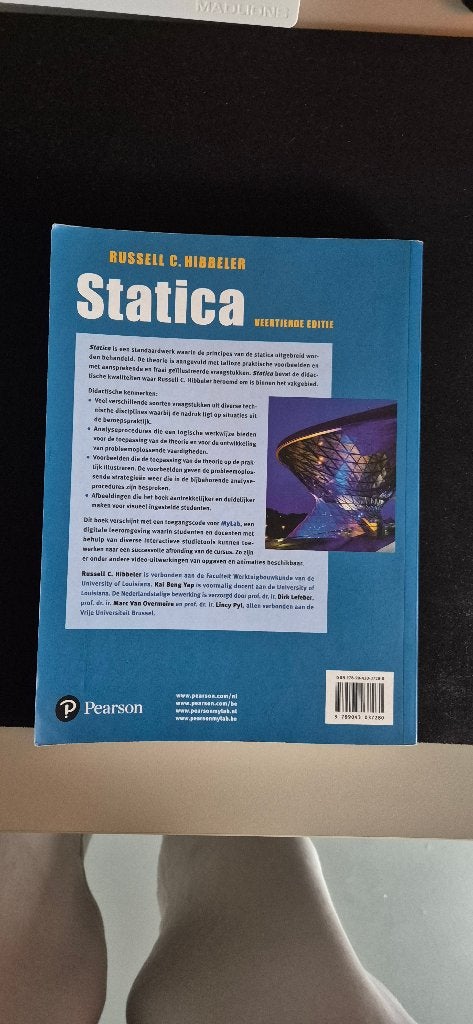 statica hibbler 14e editie, Ophalen of Verzenden, Zo goed als nieuw, Russell C. Hibbeler, Nederlands