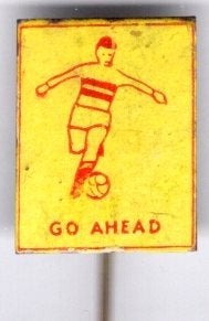 Go-Ahead blik voetbal club speldje ( Y_121a), Ophalen of Verzenden, Zo goed als nieuw, Sport, Speldje of Pin