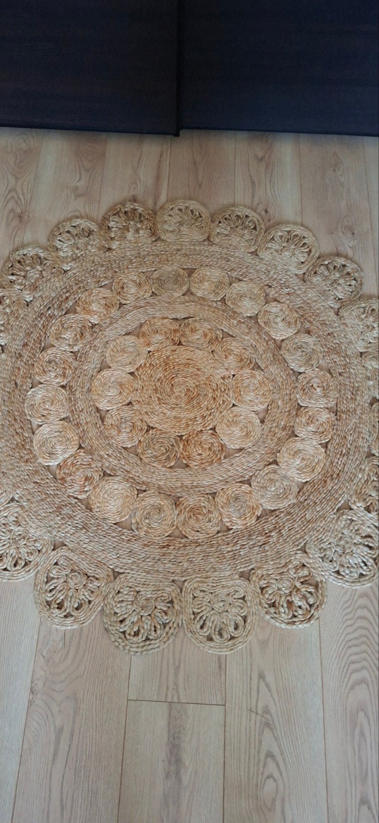 Rotan vloerkleed 120 cm., Ophalen of Verzenden, Zo goed als nieuw, Rechthoekig, 100 tot 150 cm